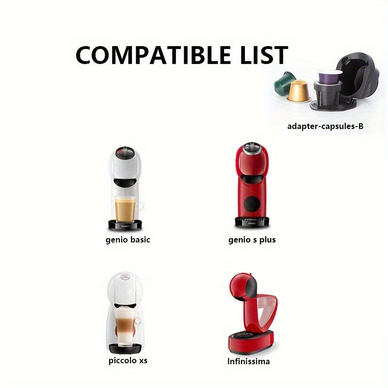 Reusable Capsule Adapter Coffee Capsule Convert Compatible With Genio S, Piccolo Machine Coffee Accesso